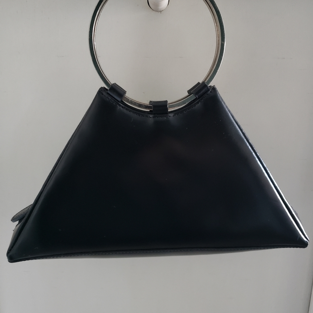 Black leather evening purse